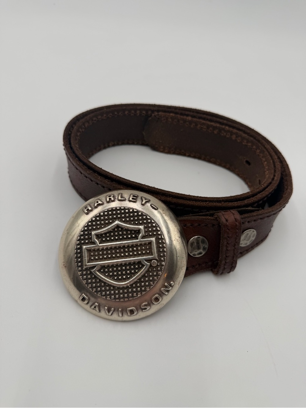 Men’s Harley-Davidson Brown Leather Belt Sz 38
